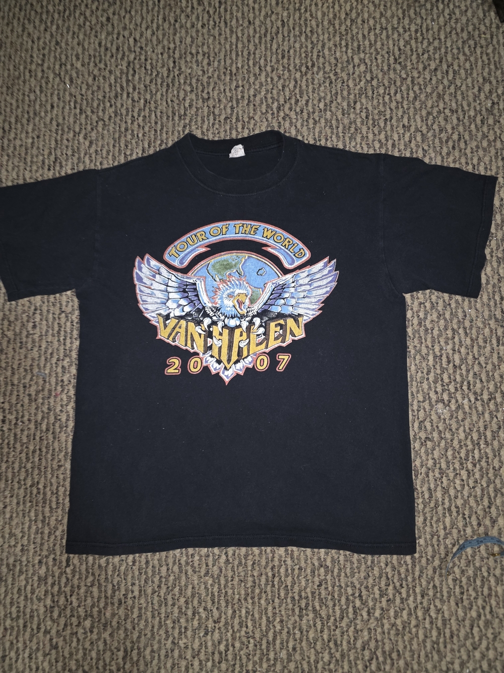 Anvil Black Graphic Tee with Colorful Eagle Print